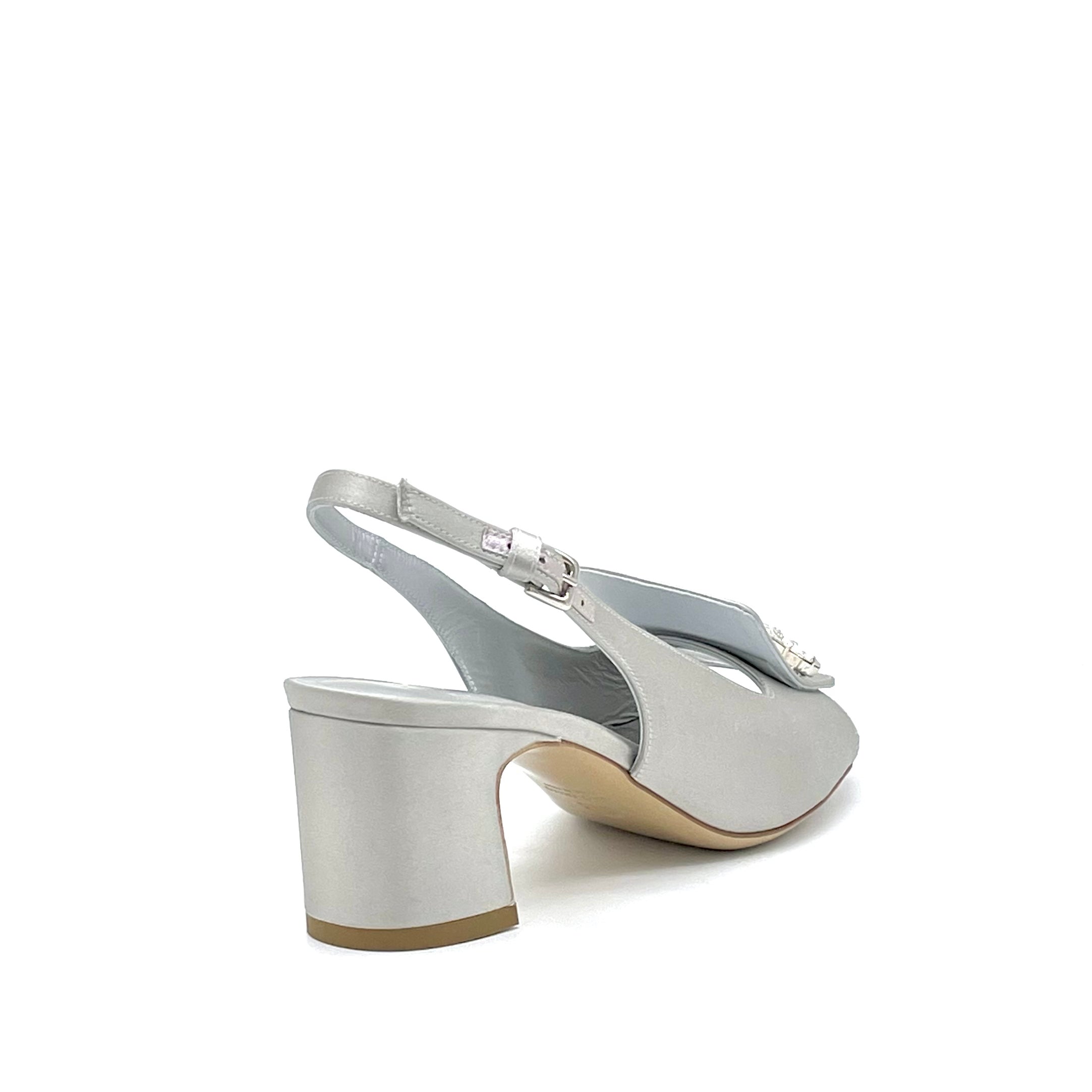 ELATA 13139 sandales satin argent bijou 5,5 cm