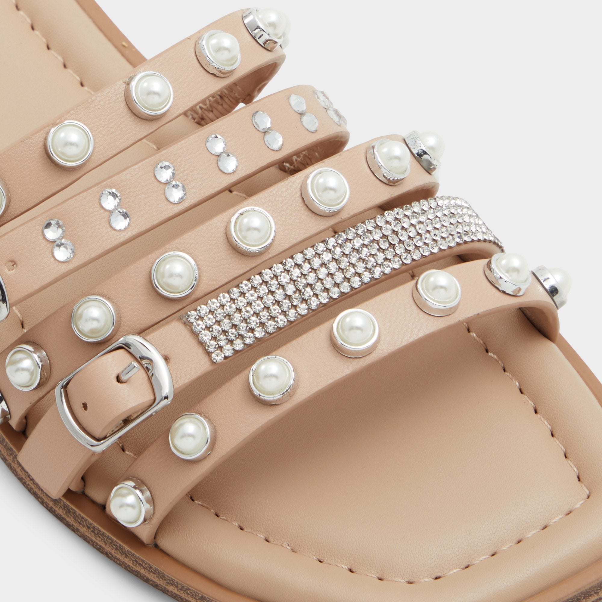 ALDO Pearlyne mules beiges à perles boucle