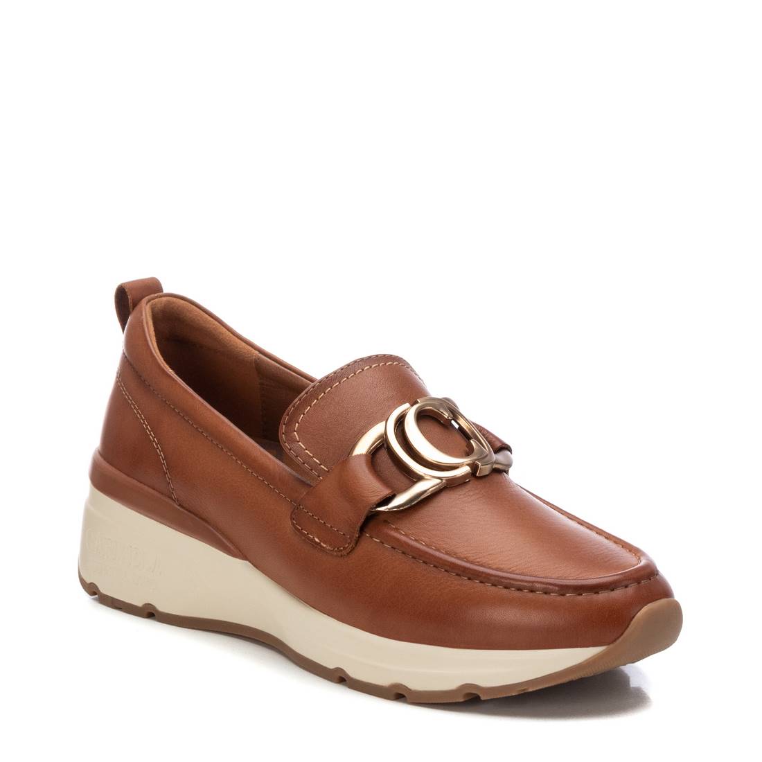Carmela 16182202 mocassins cuir camel plat