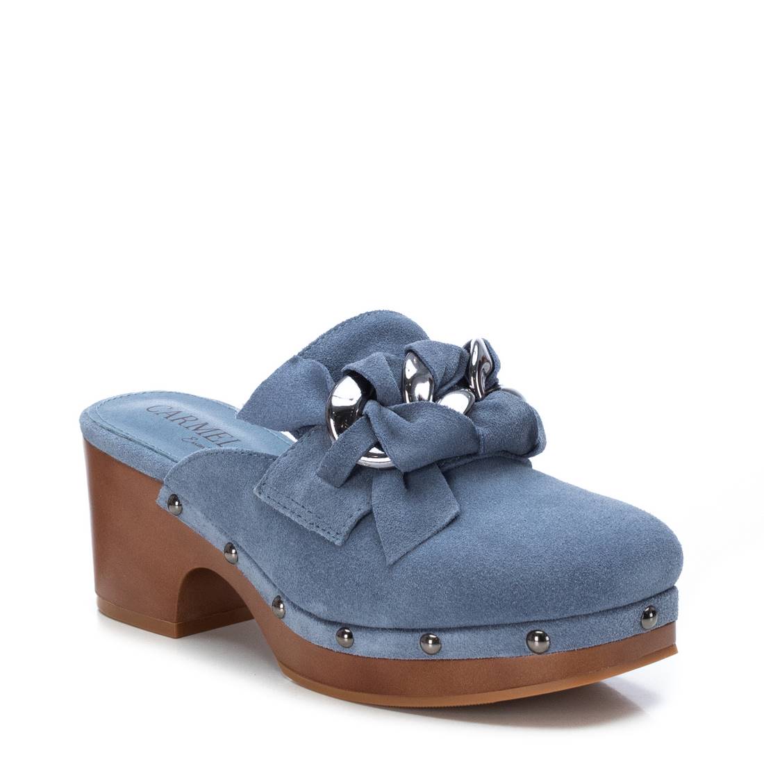 Carmela 16046906 sabots suède bleu talon 5 cm