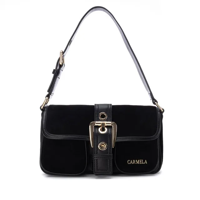 Carmela 18619503 sac épaule noir cuir suède
