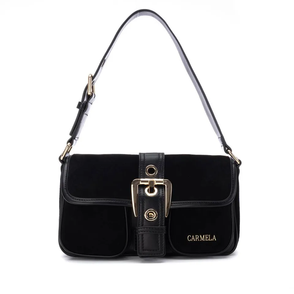 Carmela 18619503 sac épaule noir cuir suède