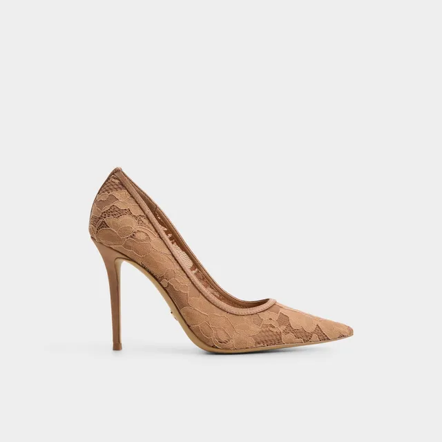 ALDO Starrla escarpins beiges dentelle talon haut
