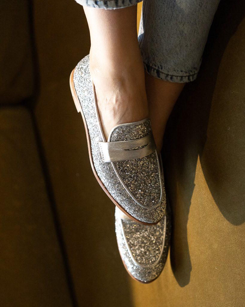Dessine Moi Un Soulier Romy mocassin glitter argent