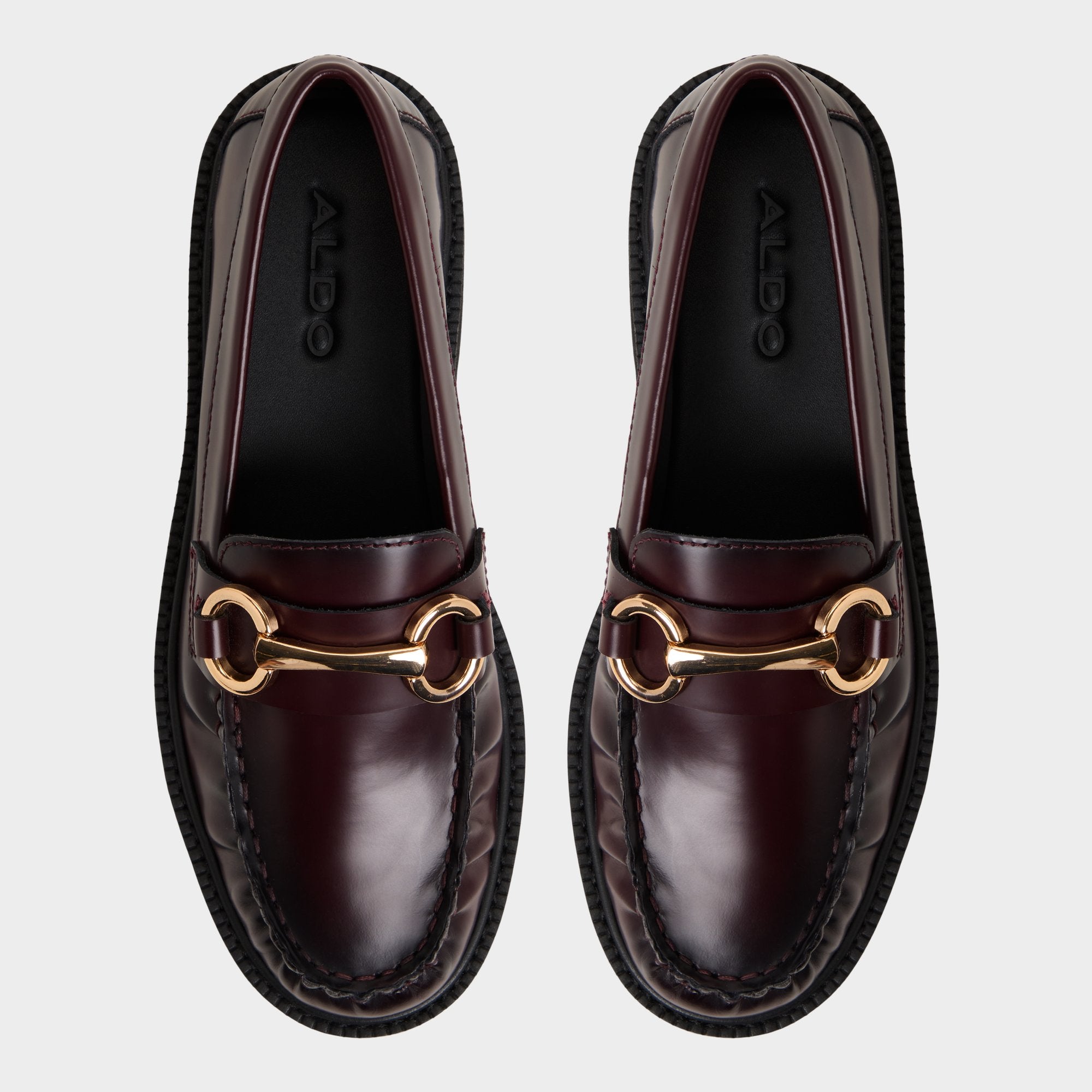 Aldo Danrose mocassins femme bordeaux crantés