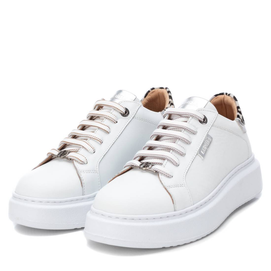 Carmela 160613 16061302 basket argent cuir léopard