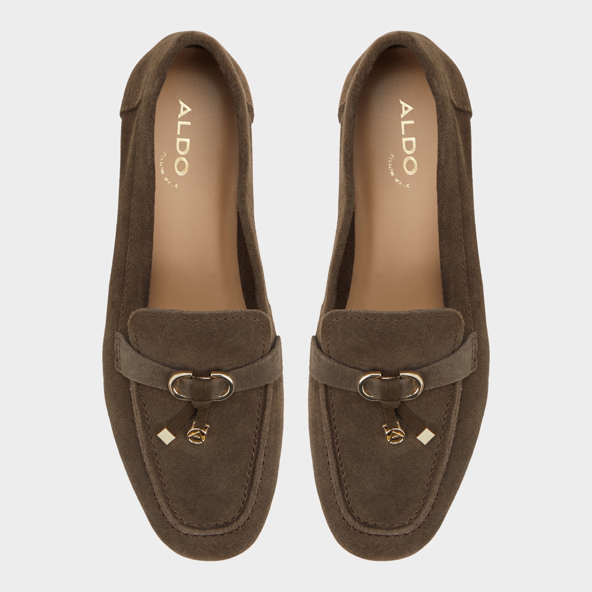 ALDO Ybilide mocassins olive boucle dorée