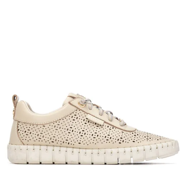Carmela 16309901 basket beige cuir perforé