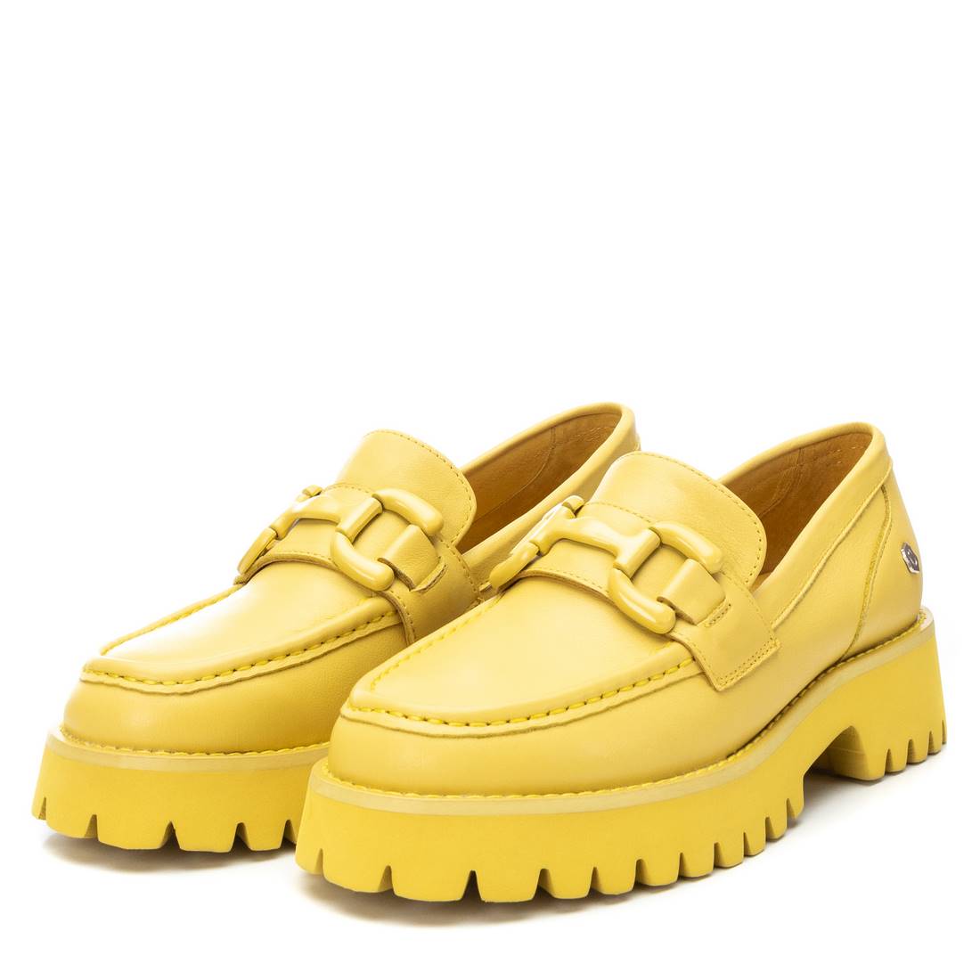 Carmela 16068902 mocassin cuir jaune plat