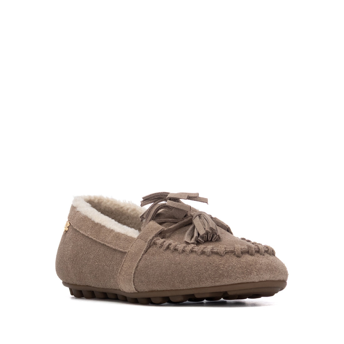 Carmela 16428902 mocassins suède taupe fourrés
