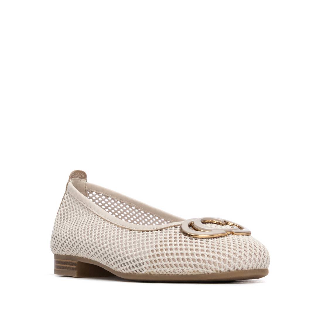 Carmela 16326304 ballerine blanche textile talon bas