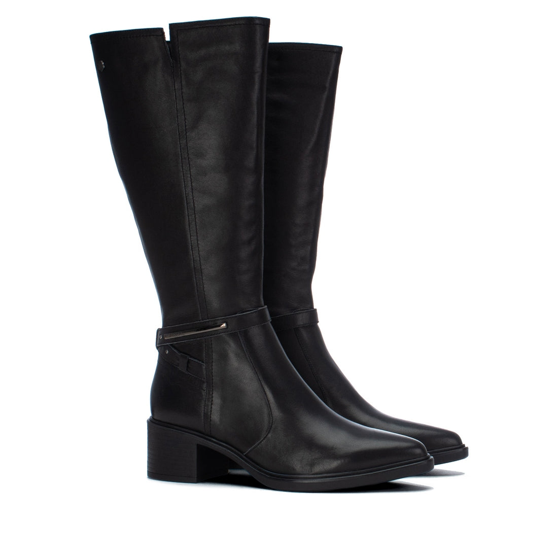 Carmela 16437601 bottes cuir noir talon moyen
