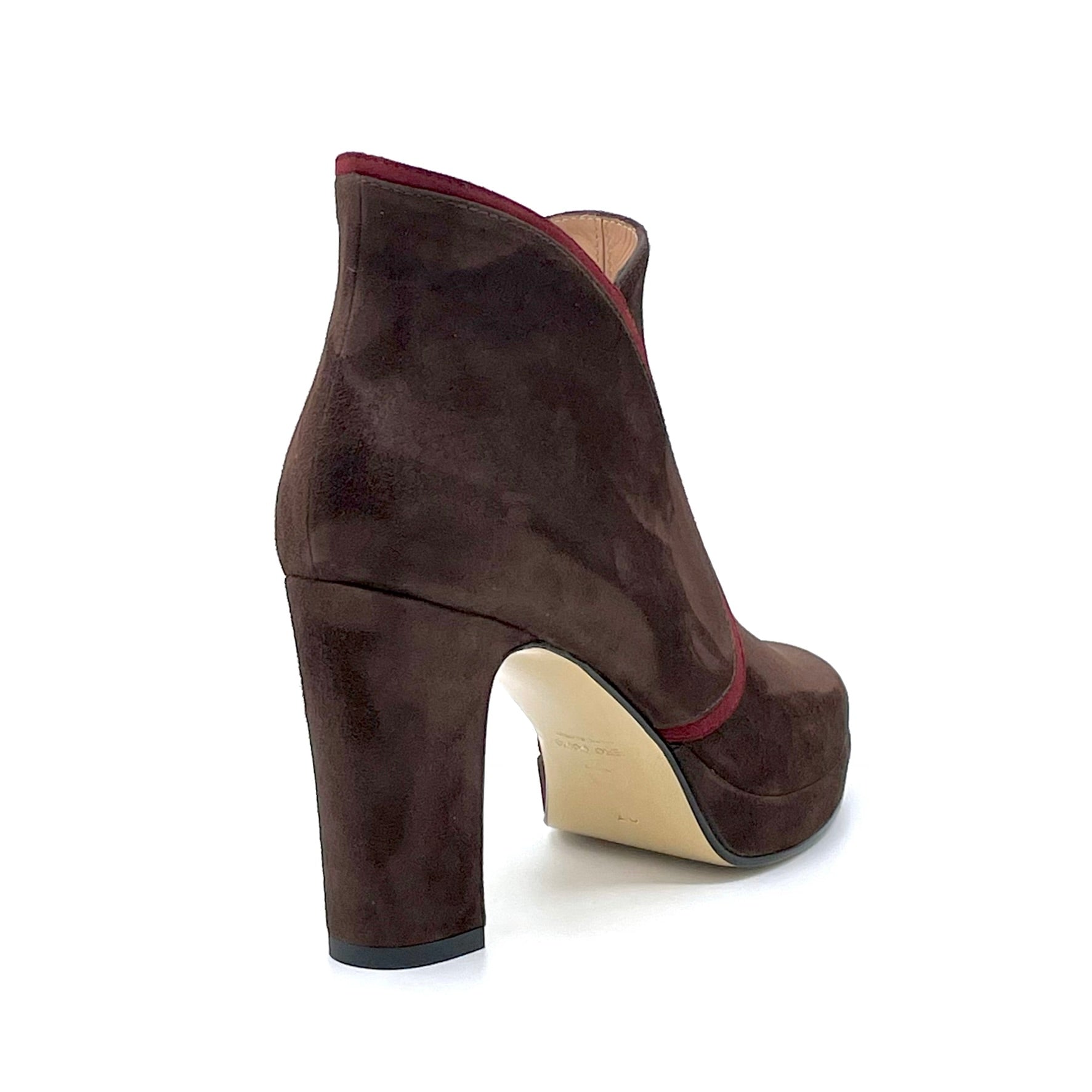 Elata 53541 bottine daim marron bordeaux pointure 39 talon 9,5 cm