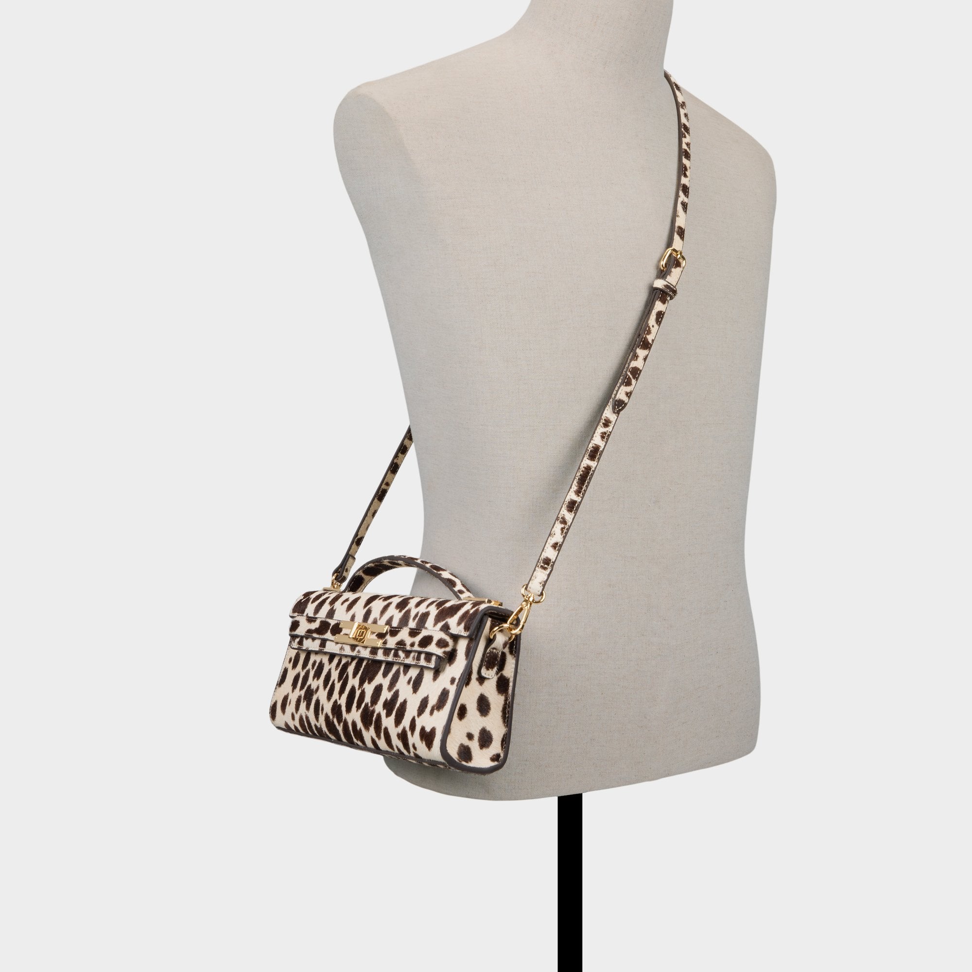 ALDO Mirzzaa pochette cuir marron dalmatien