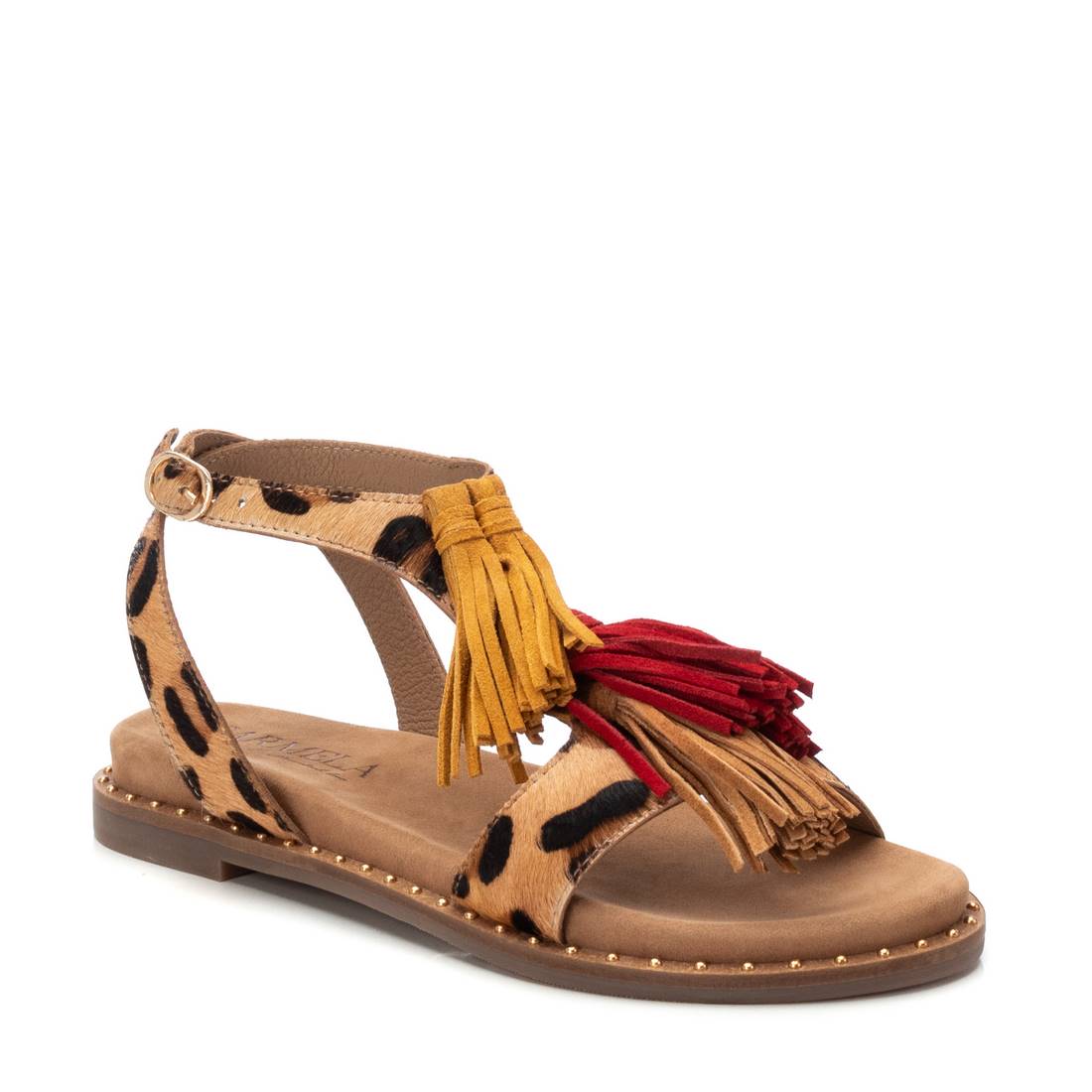 Carmela 16239001 sandale cuir marron animal print