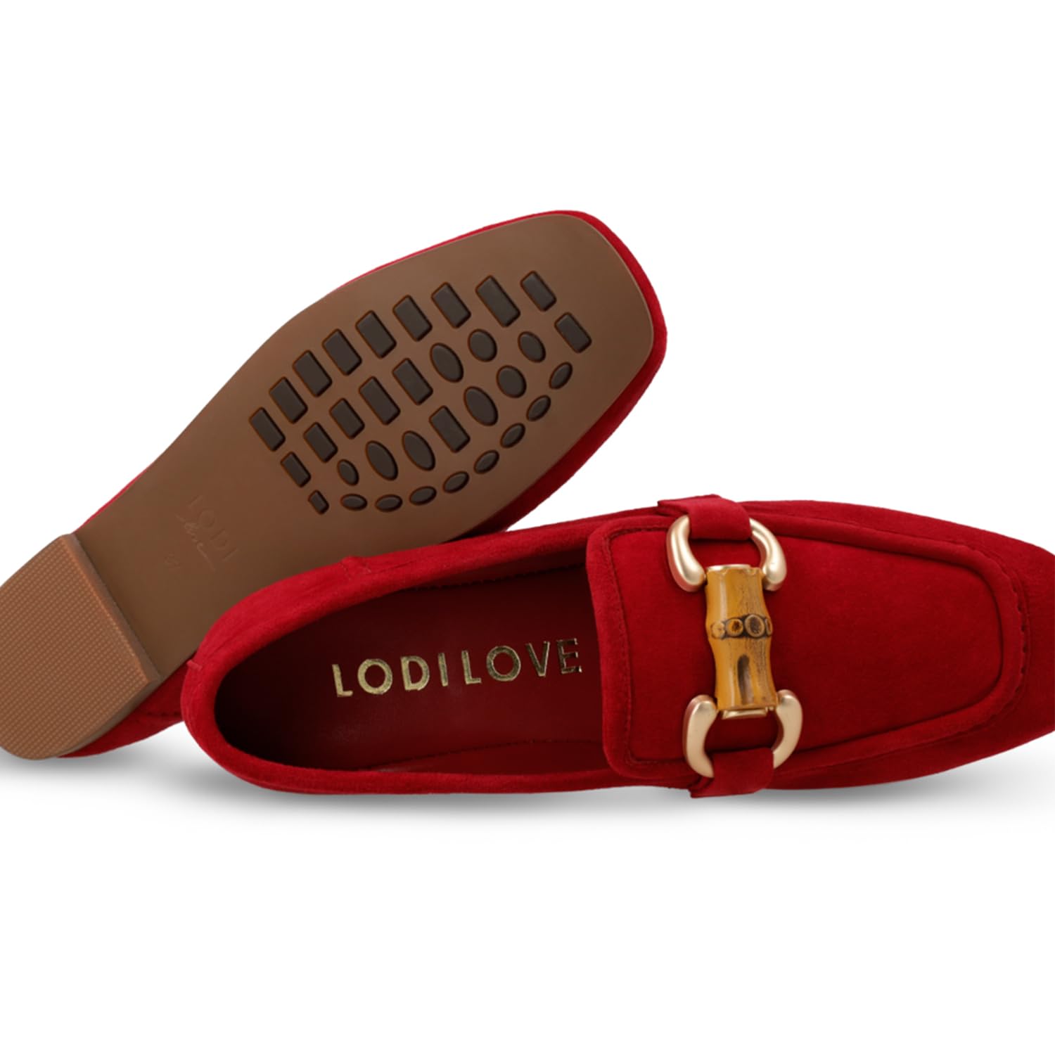 LODI BE5454 mocassins cuir rouges femme
