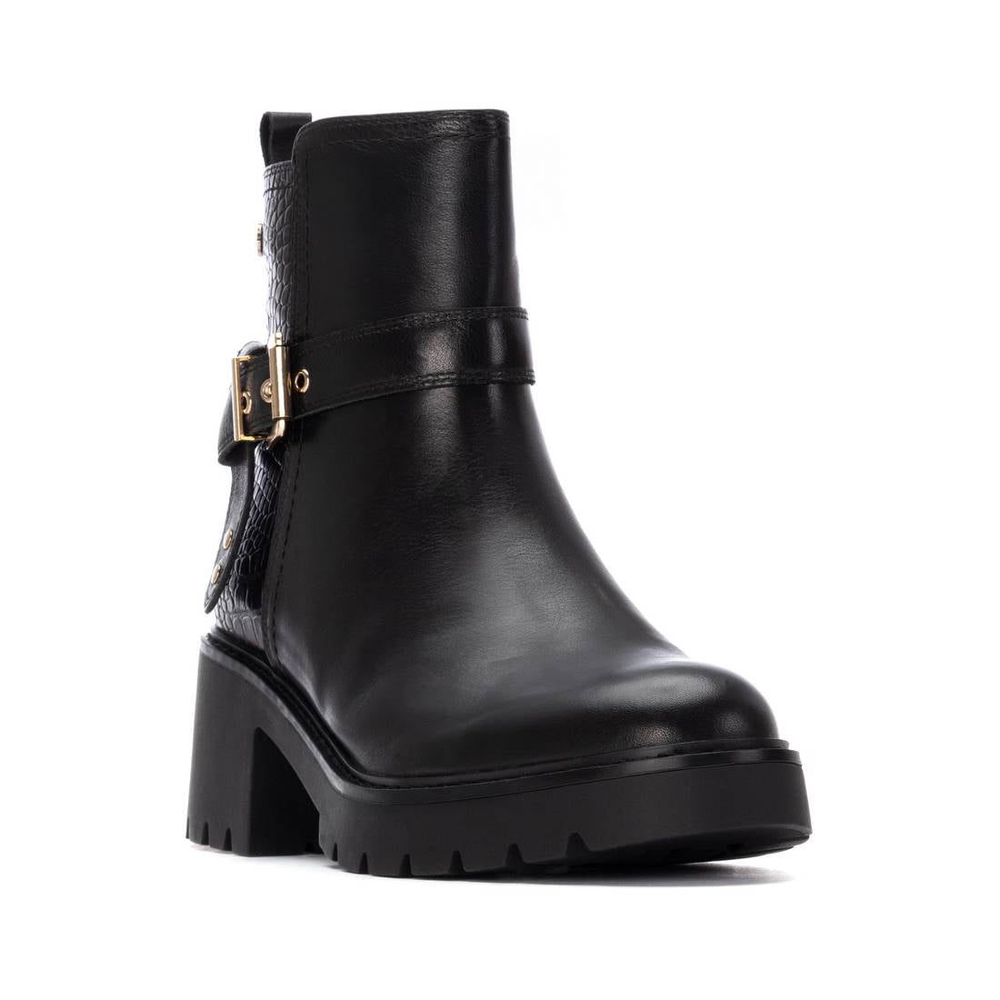 Carmela 16256502 bottines cuir noir croco