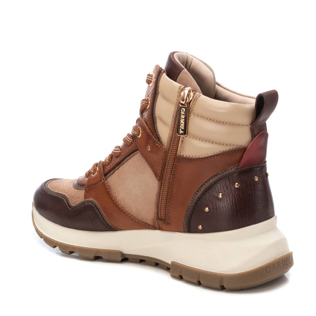 Carmela 16182903 bottines cuir marron plates