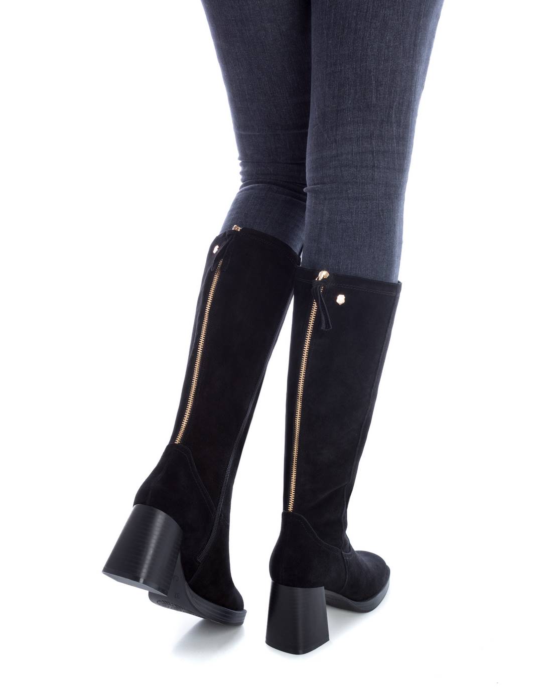 Carmela 16121701 bottes cuir noir talon 8 cm
