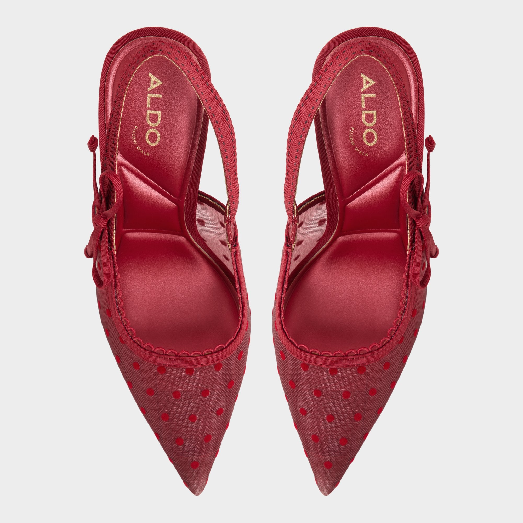 ALDO Hennie Slingback Rouge Mesh À Pois Talon