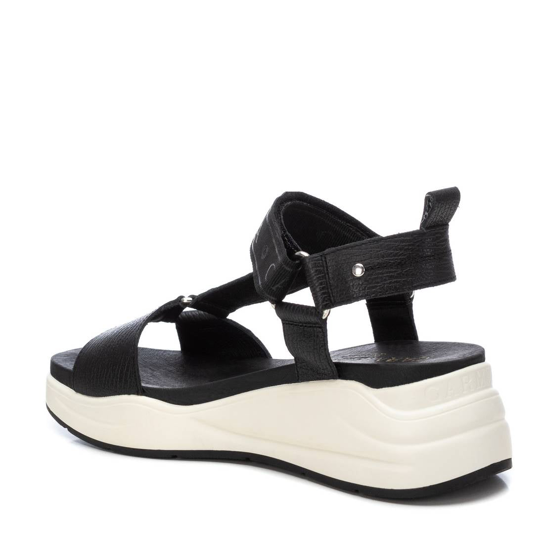 Carmela 16155105 sandale femme noir cuir plat