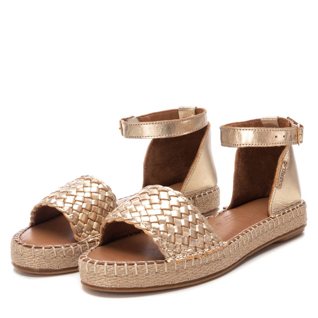 Carmela 16047902 sandale espadrille cuir doré tressé