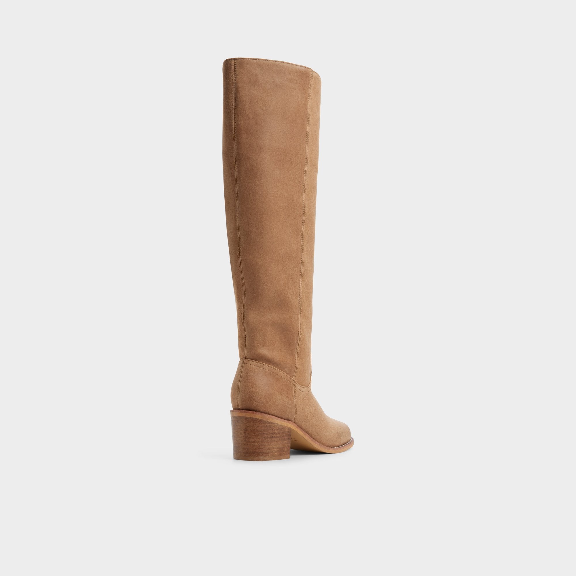 Aldo Haverton botte haute suède beige talon bloc