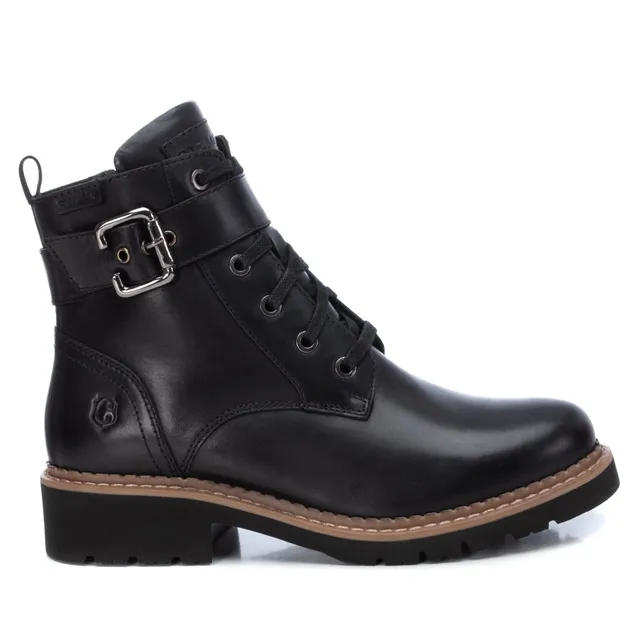 Carmela 16004701 bottines cuir noir militaire