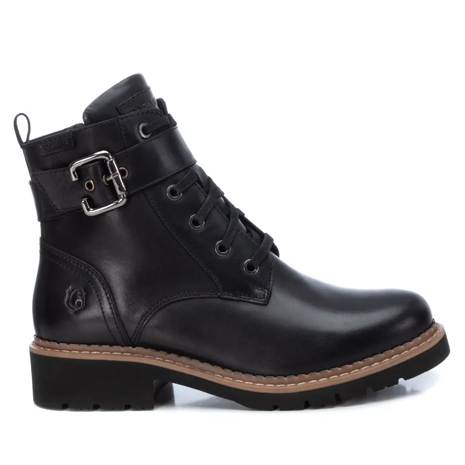 Carmela 16004701 bottines cuir noir militaire