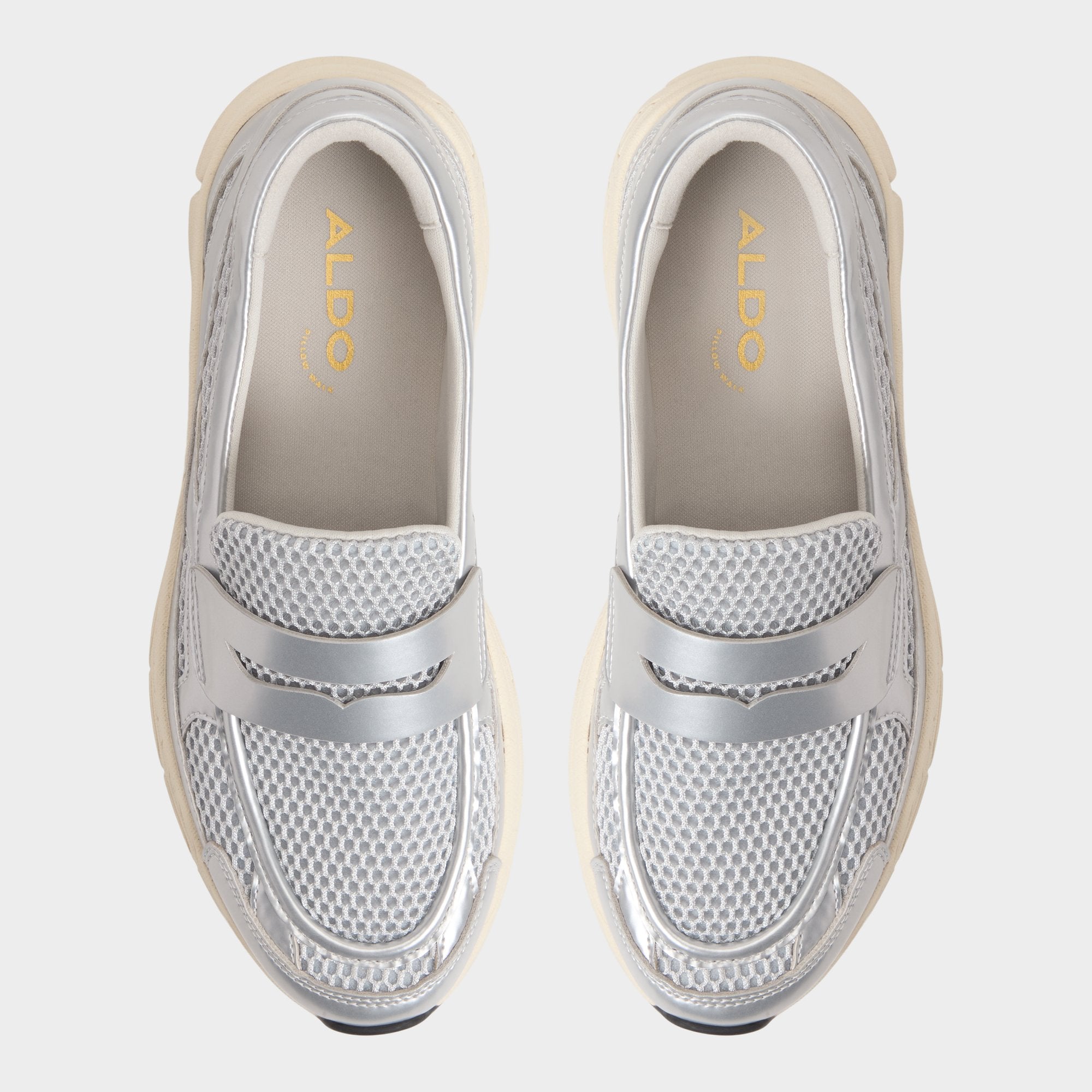 ALDO Loffy mocassins femme argenté mesh