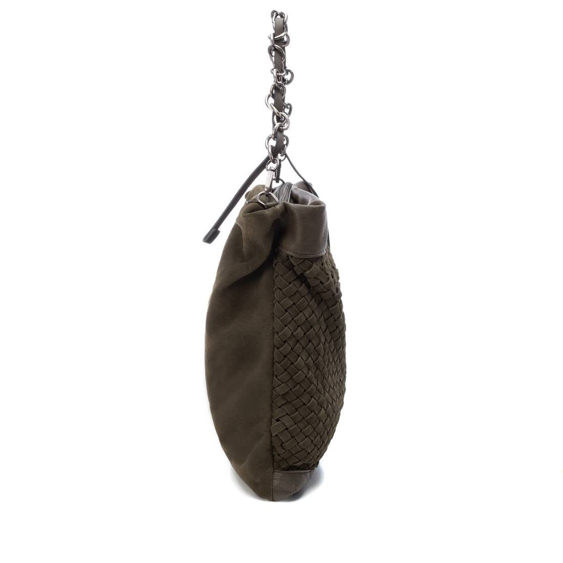 Carmela 18600405 sac épaule femme vert cuir tressé