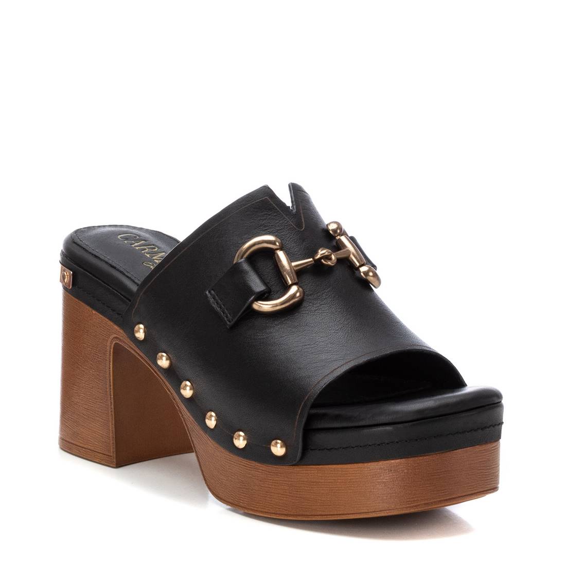 Carmela 16147901 sandale femme cuir noir talon 10 cm
