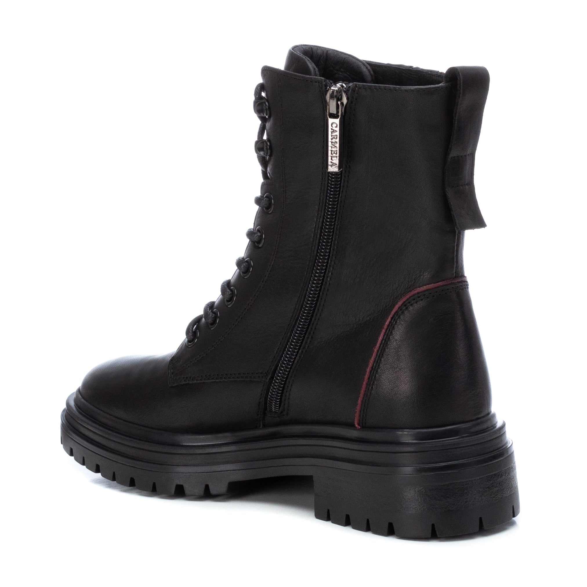 Carmela 16019601 bottines noir cuir militaires
