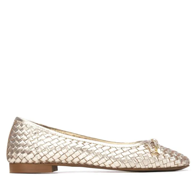 Carmela 16329603 ballerines cuir doré tressé plat