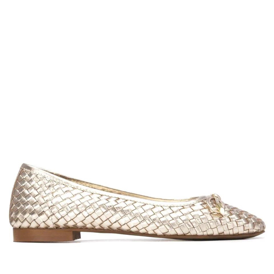 Carmela 16329603 ballerines cuir doré tressé plat