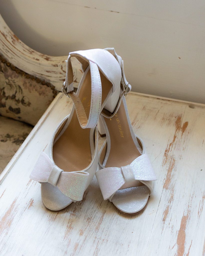 Dessine Moi Un Soulier Charlotte sandale blanche cuir paillettes