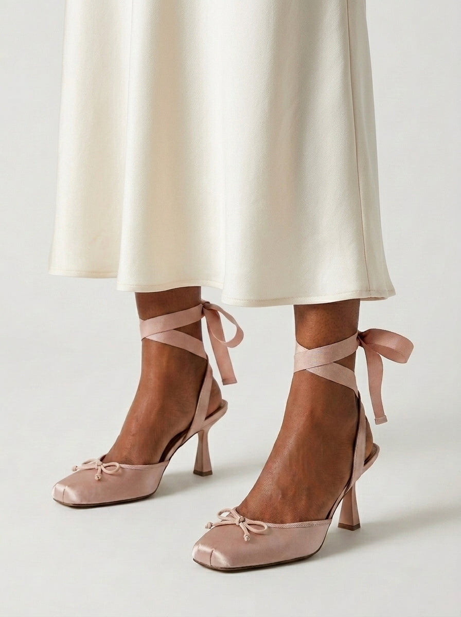 Steve Madden Seyah sandales blush satin talon 7 cm