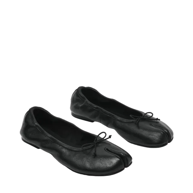 Steve Madden Carin ballerines cuir noir bout découpé