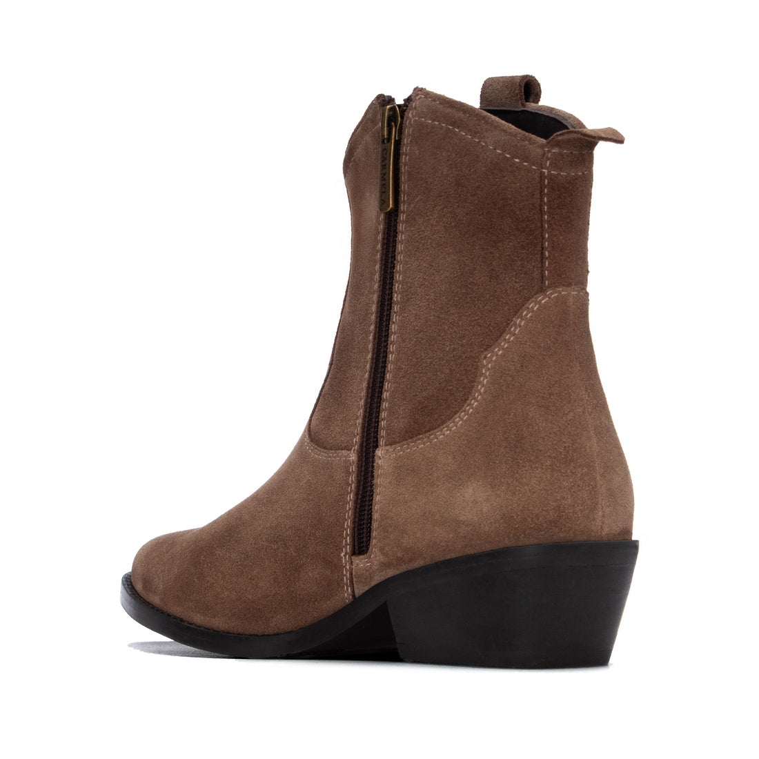 Carmela 16417504 bottines cuir taupe talon bas