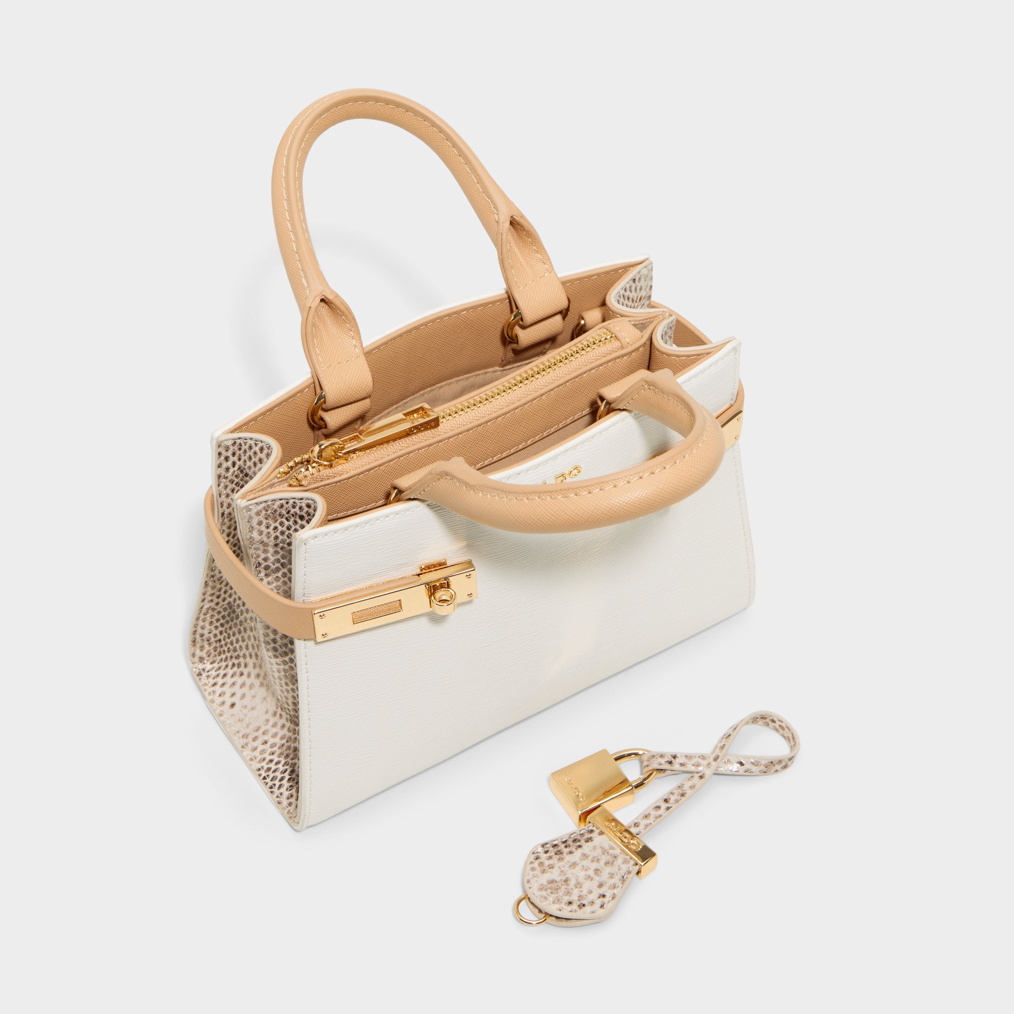 ALDO Lisbonne sac à main cuir beige bandoulière