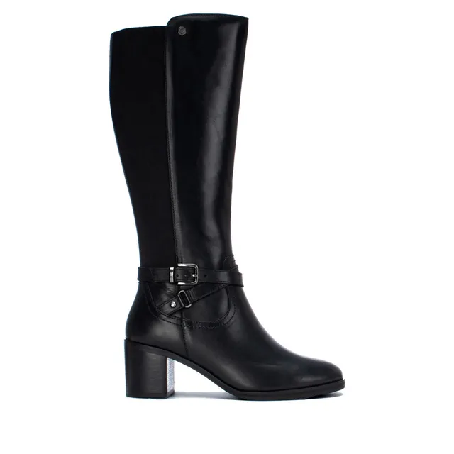 Carmela 16401901 bottes femme noires cuir talon moyen