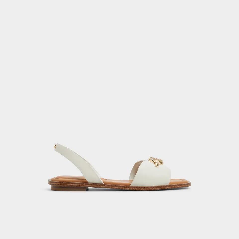 ALDO Goassi sandales plates cuir blanc