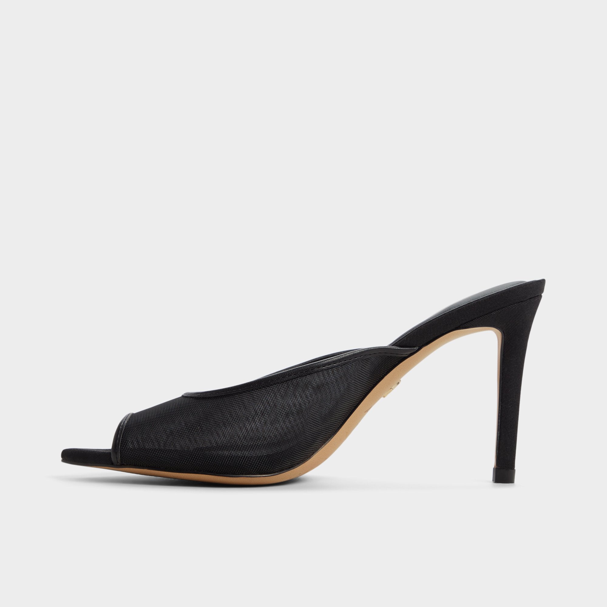ALDO Elennah mules à talon noir mesh