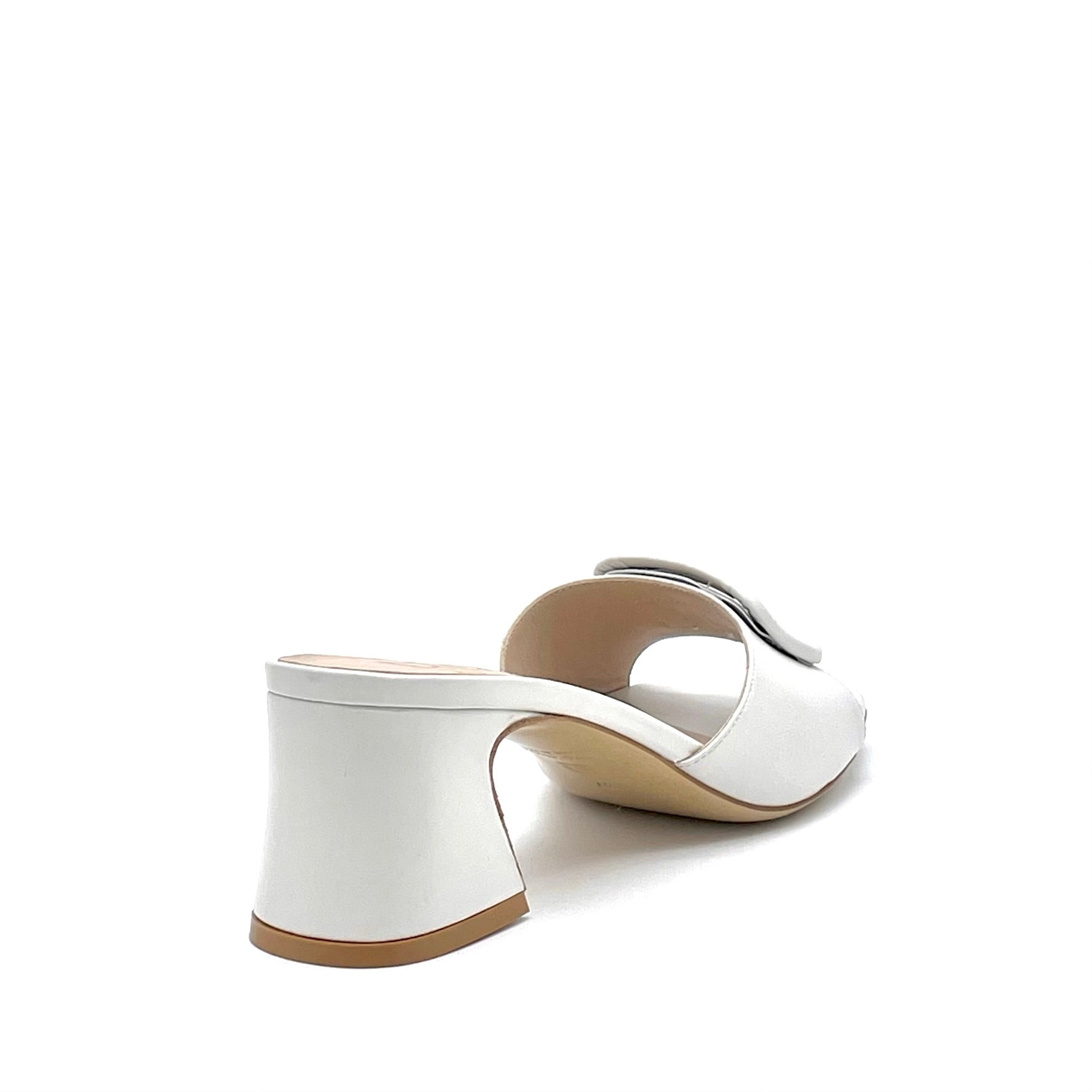 ELATA 14177 mules cuir blanc talon 5,5 cm