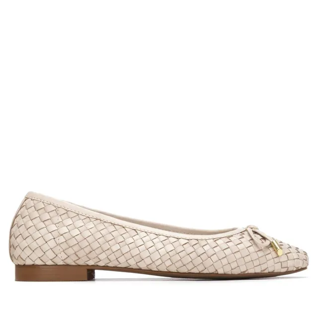 Carmela 16329602 ballerines cuir blanc tressé plat