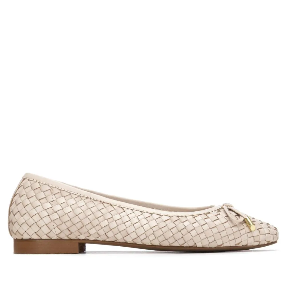 Carmela 16329602 ballerines cuir blanc tressé plat