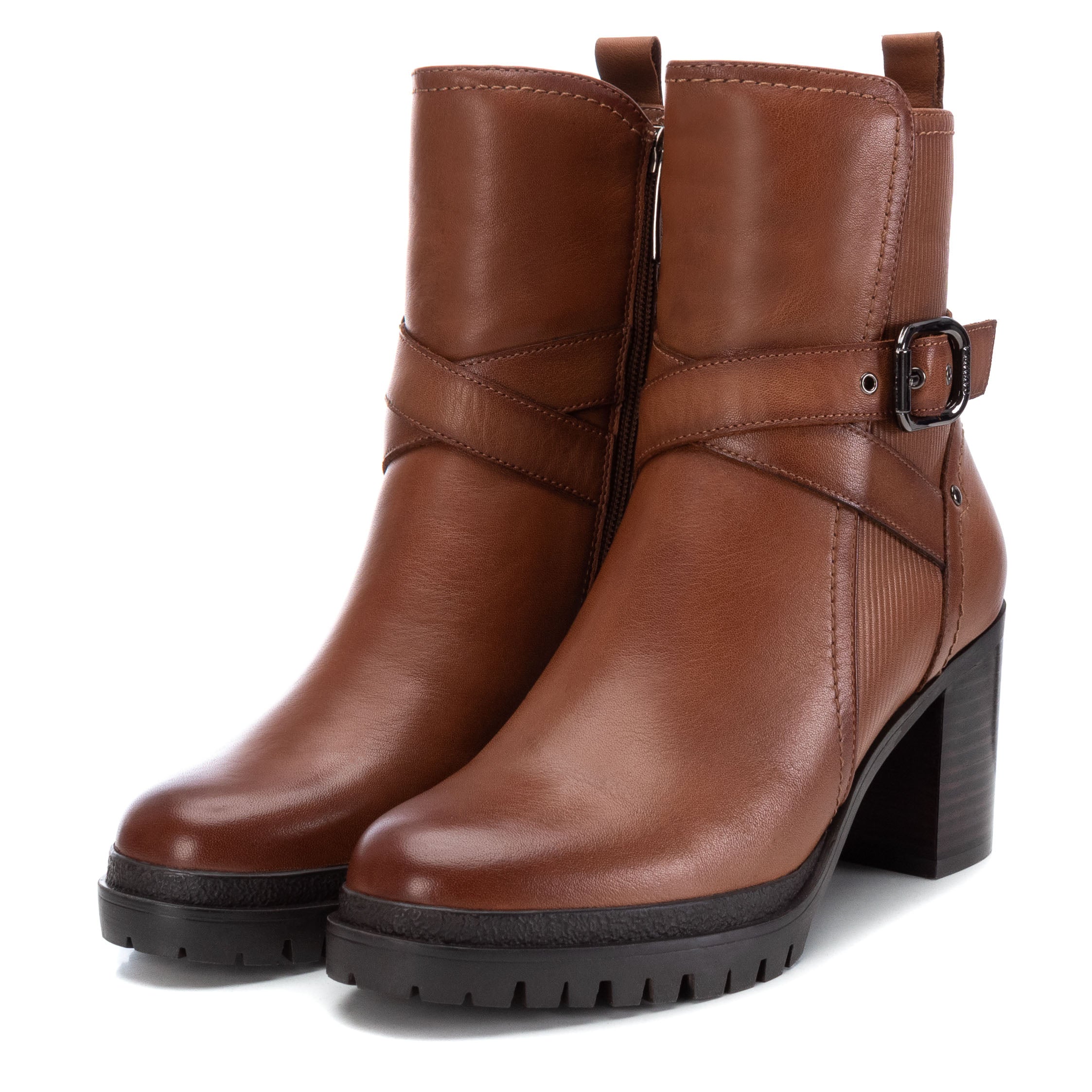 Carmela 16026502 bottines cuir marron talon 6 cm zip