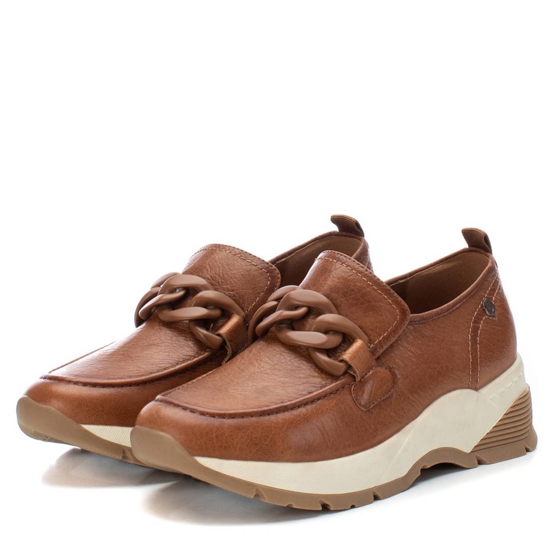 Carmela 16118303 mocassin femme cuir marron chaîne
