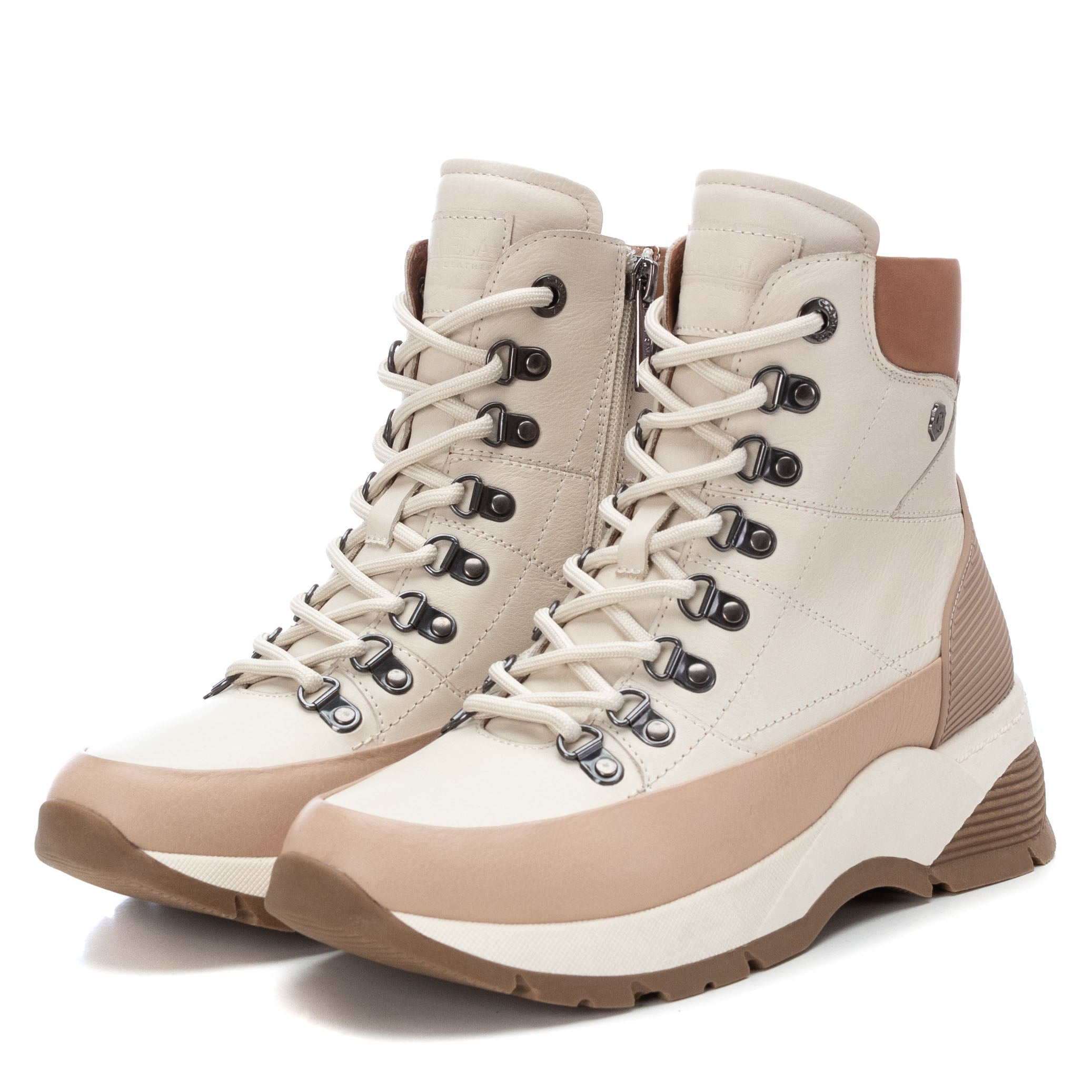 Carmela 16013603 boots femme blanc cuir montantes