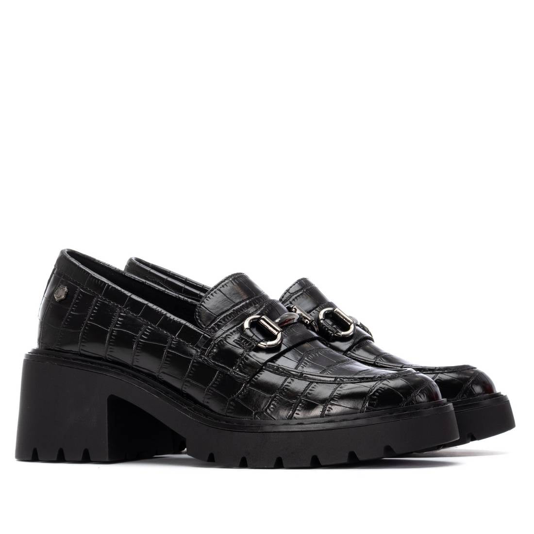 Carmela 16256601 mocassin femme noir talon moyen